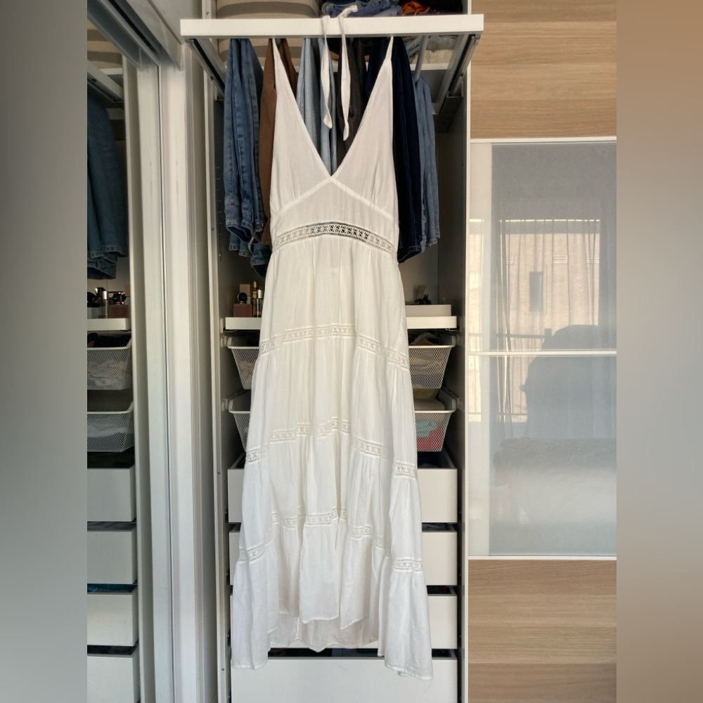 Cotton On White Tiered Halter Maxi Dress Size 12 Women’s